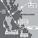 Map of the “lost nuke.” Haida Gwaii is the landmass shown at bottom left. (Image: Royal Aviation Museum of Western Canada)